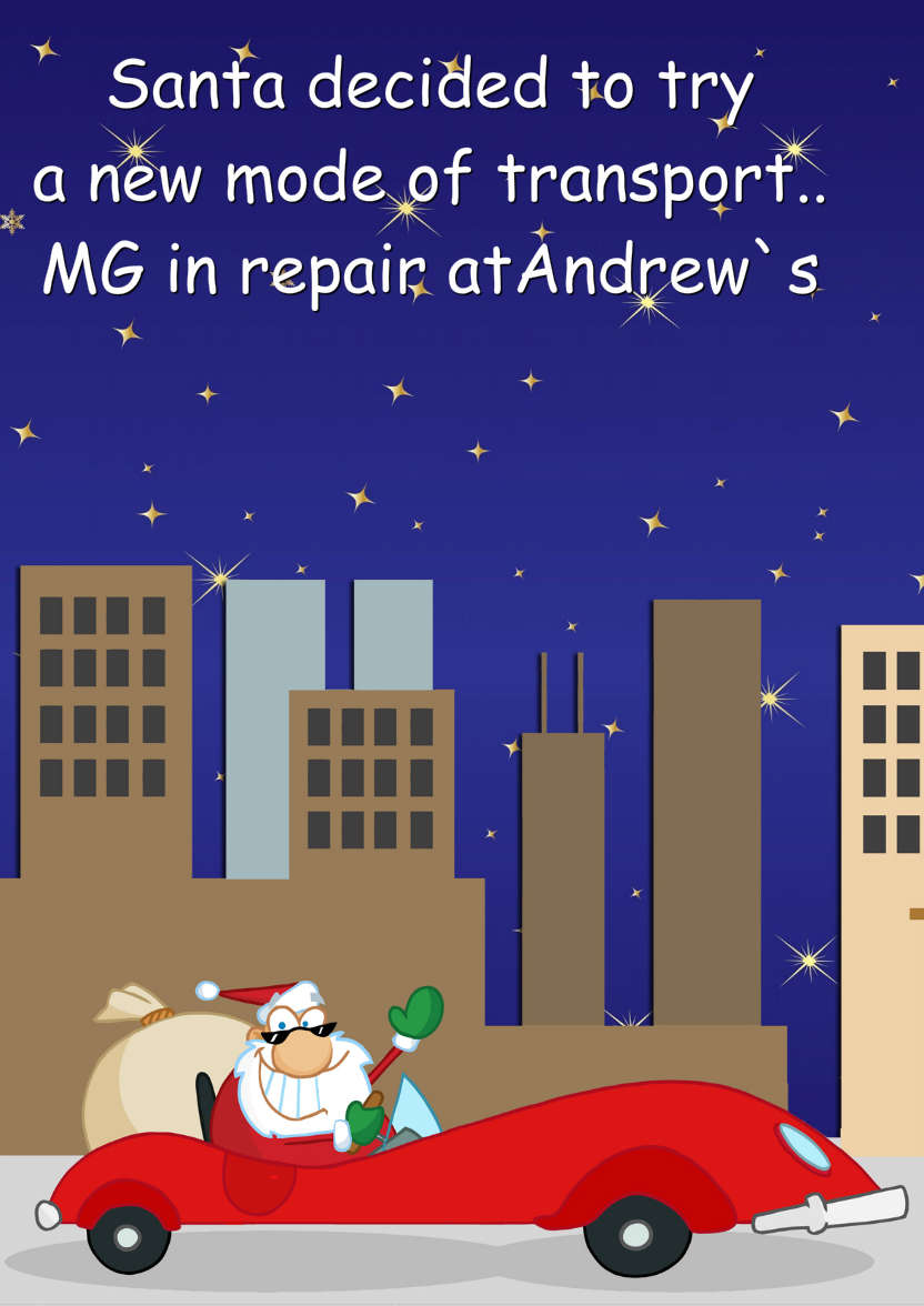 Santa's Sports Car - card made with Crafty Bob's Card Creator