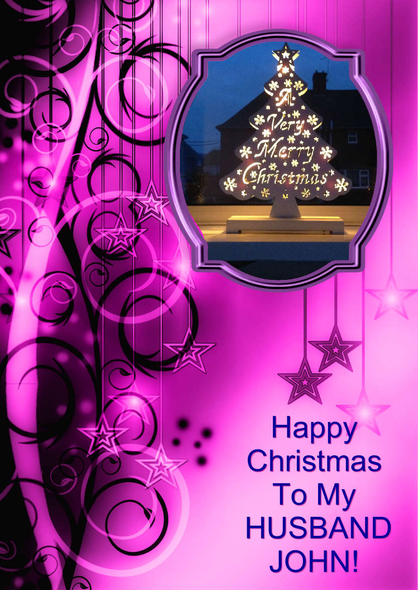 Pink Christmas Stars Aperture - card made with Crafty Bob's Card Creator