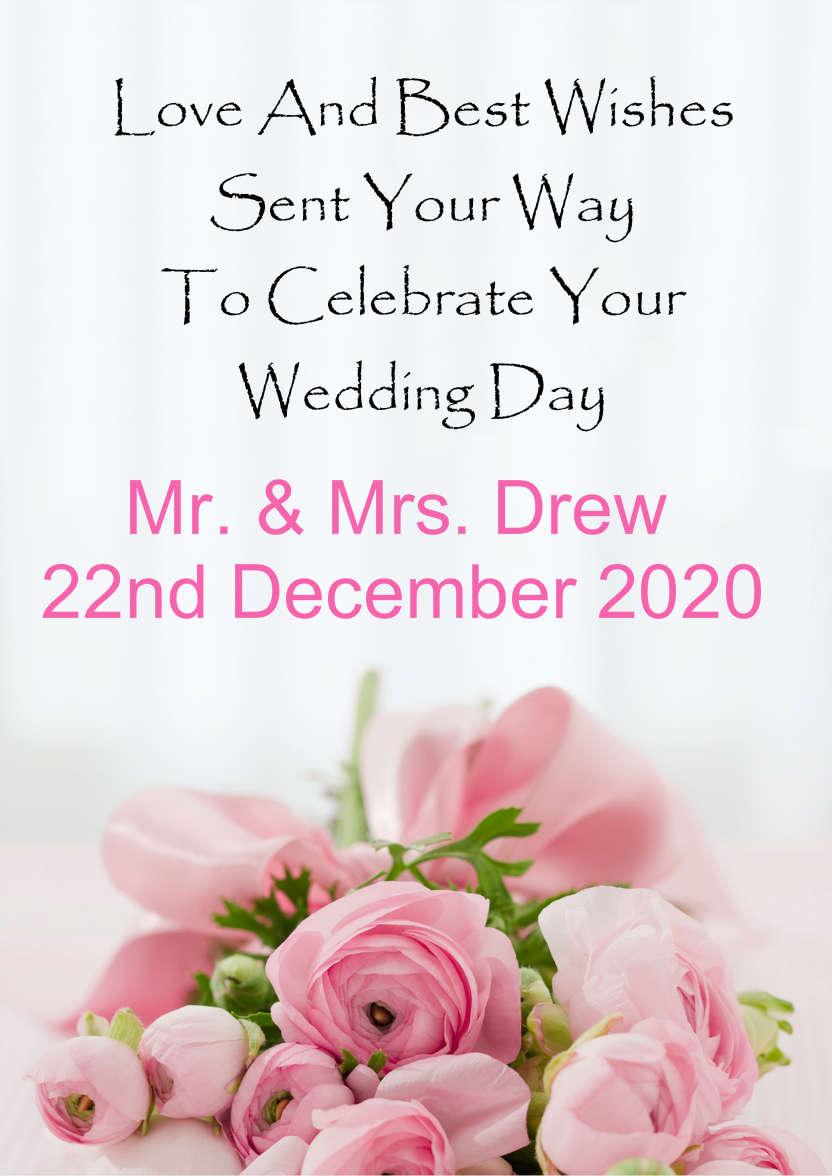 Pink Wedding Bouquet Card - card made with Crafty Bob's Card Creator