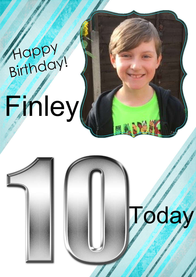 Grunge Stripes Age 10 Birthday Boy - card made with Crafty Bob's Card Creator