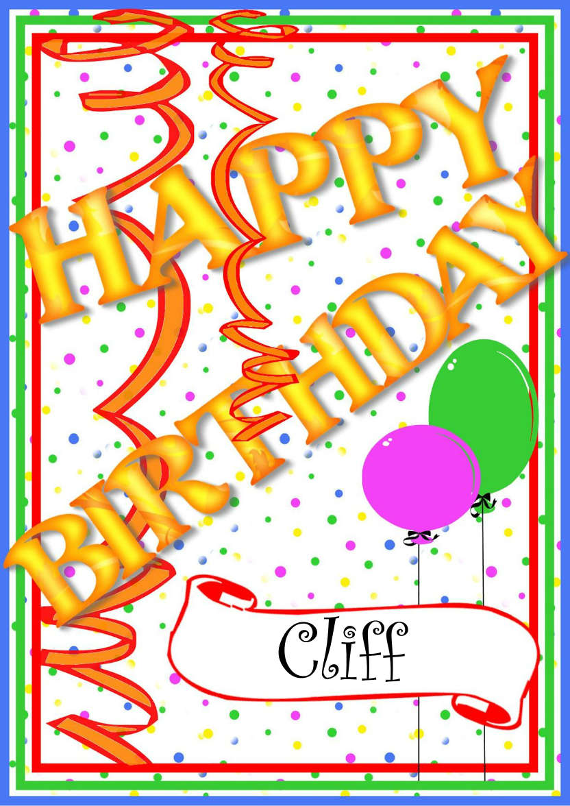 Happy Birthday Streamers - card made with Crafty Bob's Card Creator