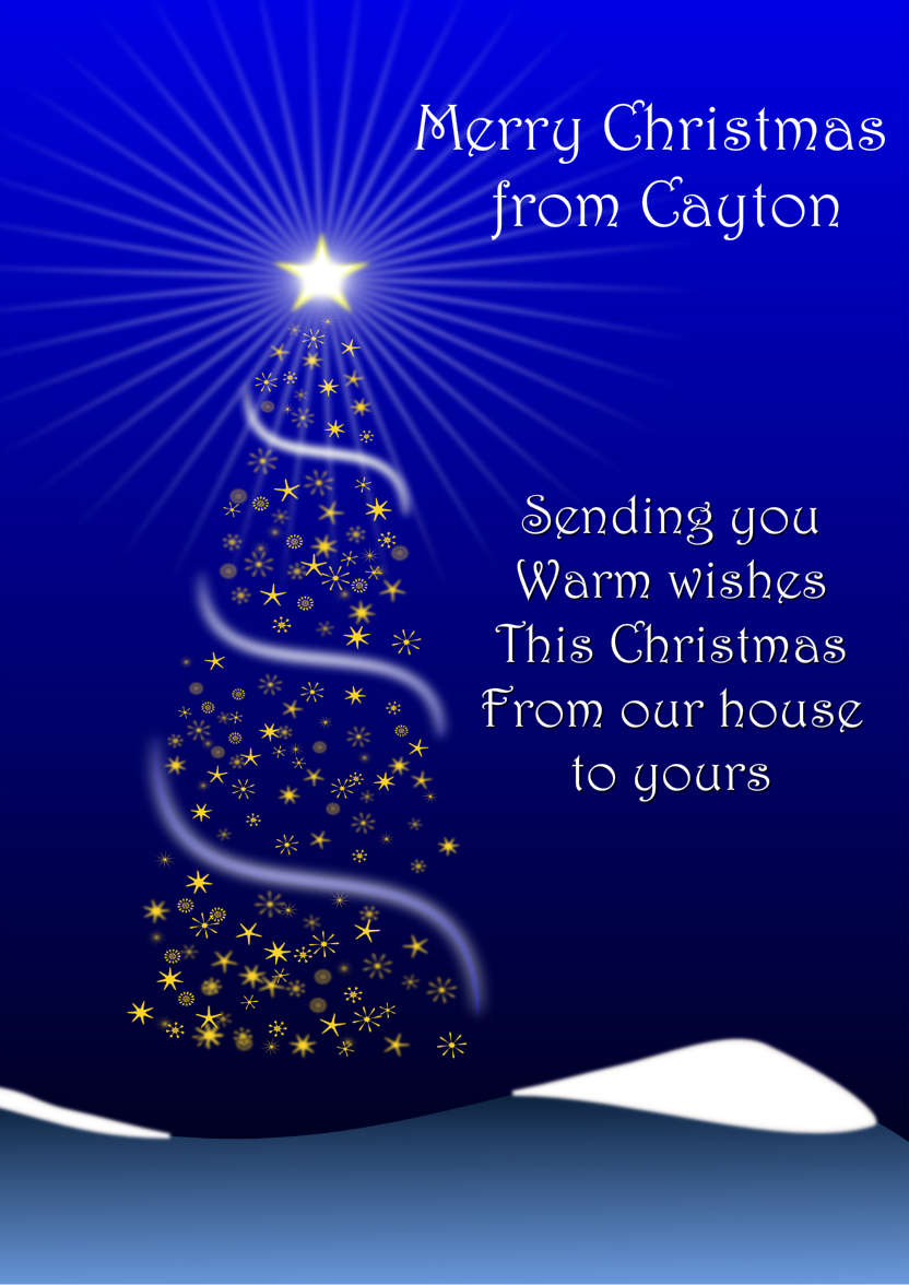 Christmas Tree Glow - card made with Crafty Bob's Card Creator