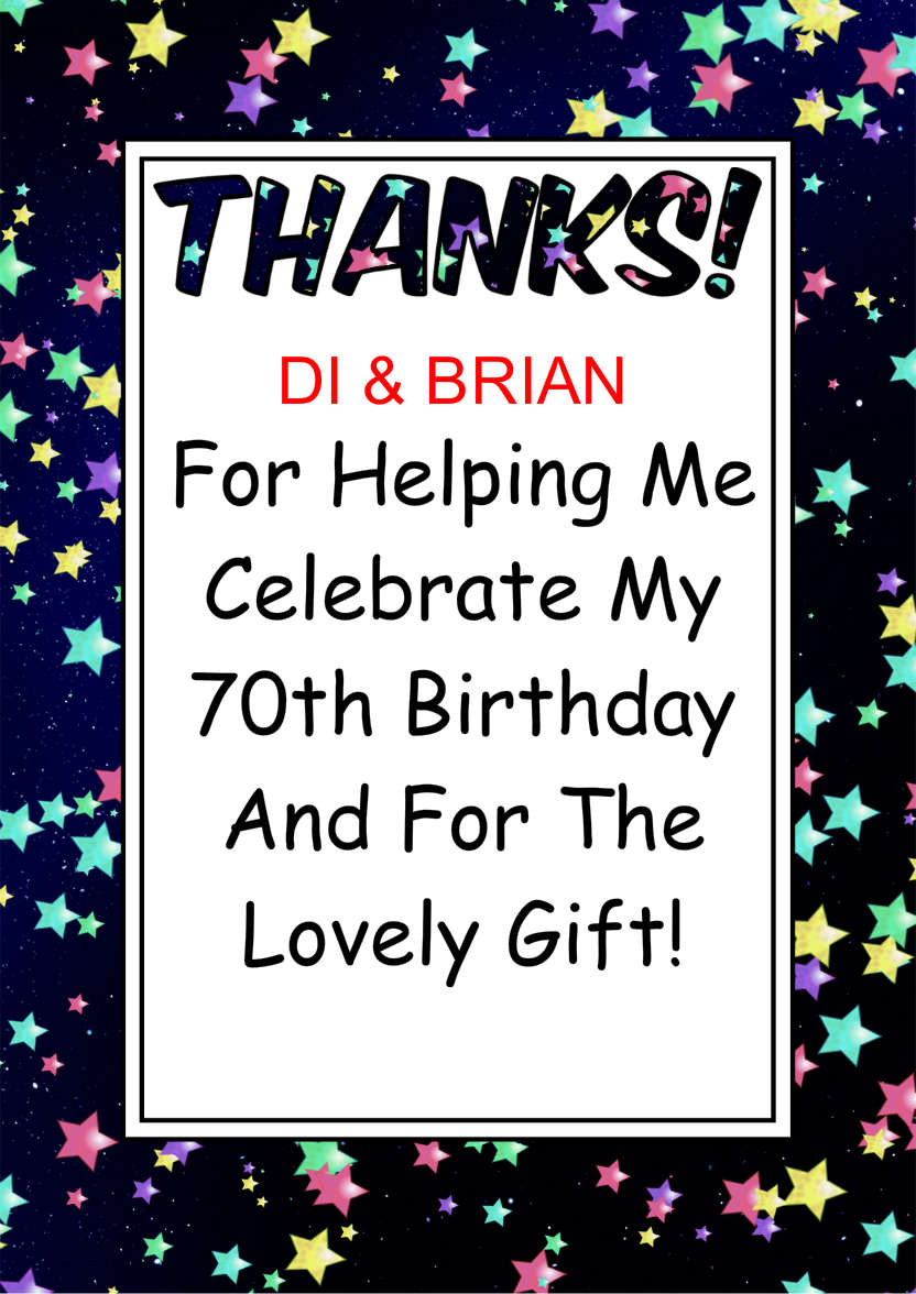 Thank You Stars Card Front - card made with Crafty Bob's Card Creator
