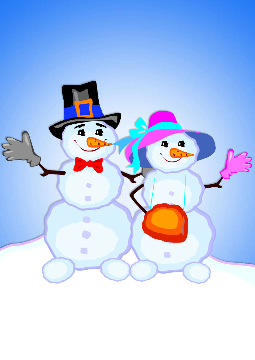 Happy Snow Couple - card made with Crafty Bob's Card Creator