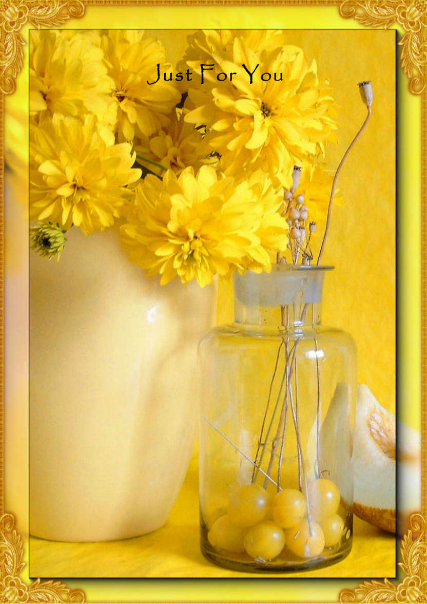 Yellow Floral Birthday - card made with Crafty Bob's Card Creator
