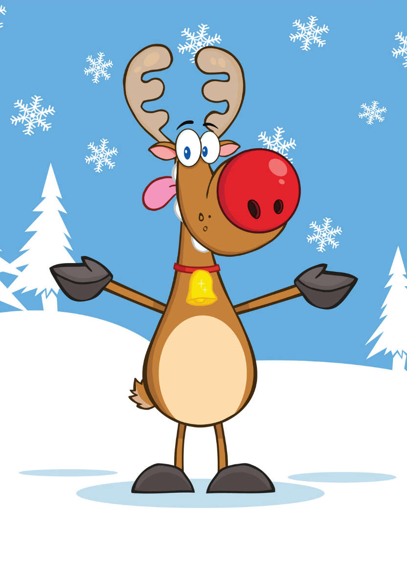 Cartoon Rudolph - card made with Crafty Bob's Card Creator