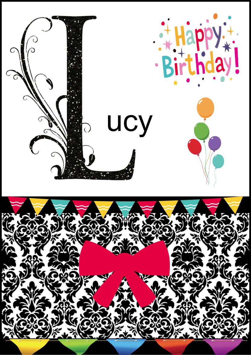 Damask Monogram Letter L Card - card made with Crafty Bob's Card Creator