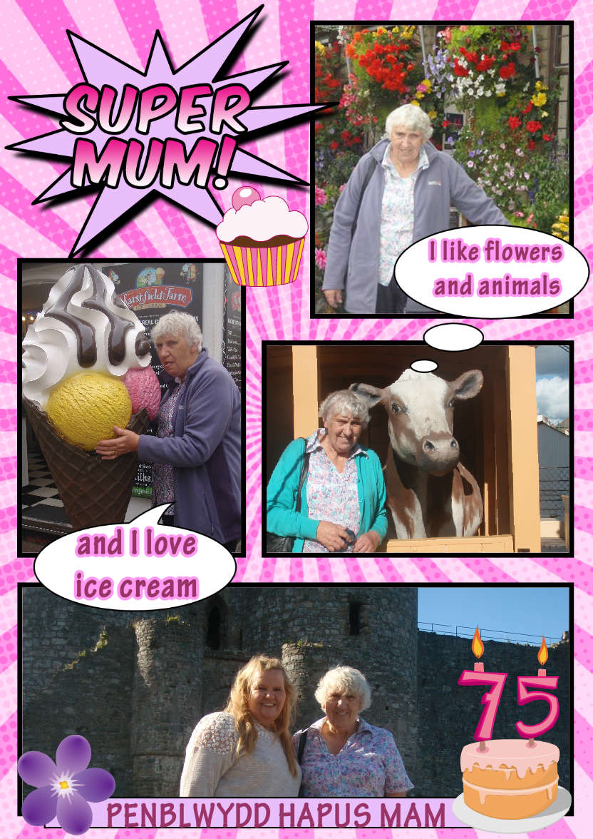 Comic Style Super Mum Photo Card - card made with Crafty Bob's Card Creator