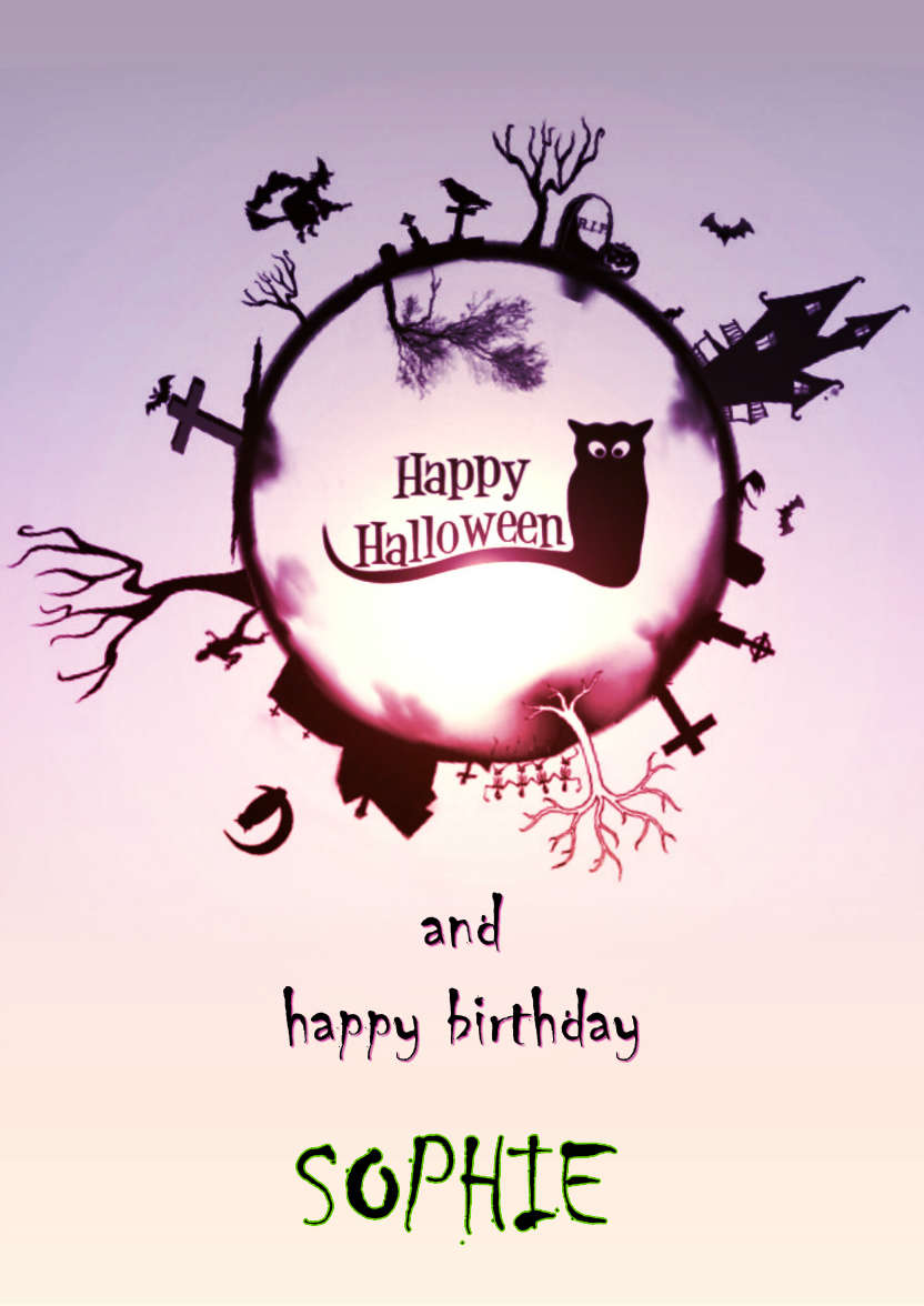 Halloween Globe - card made with Crafty Bob's Card Creator