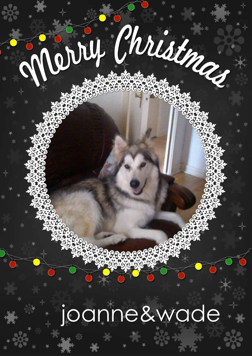 Black Snowflake Frame Christmas Card - card made with Crafty Bob's Card Creator