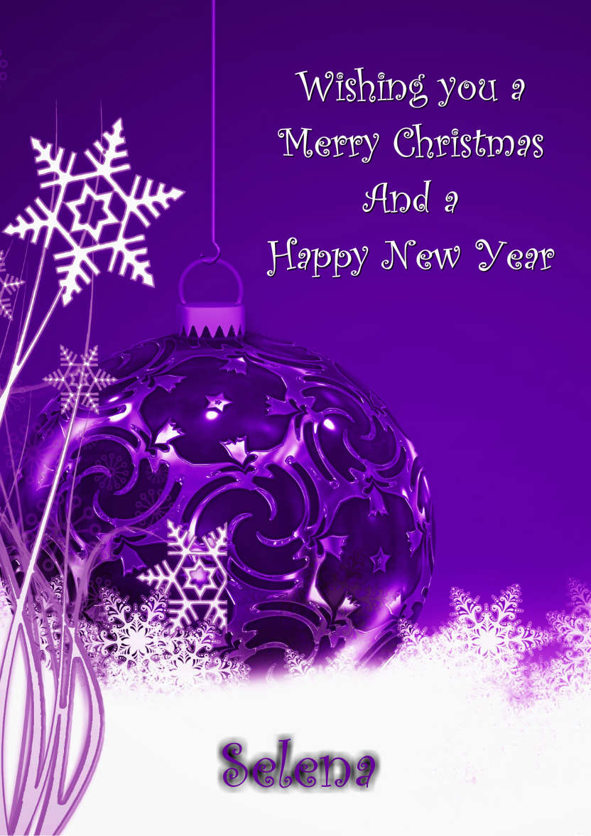 Christmas Bauble and Snowflakes - card made with Crafty Bob's Card Creator