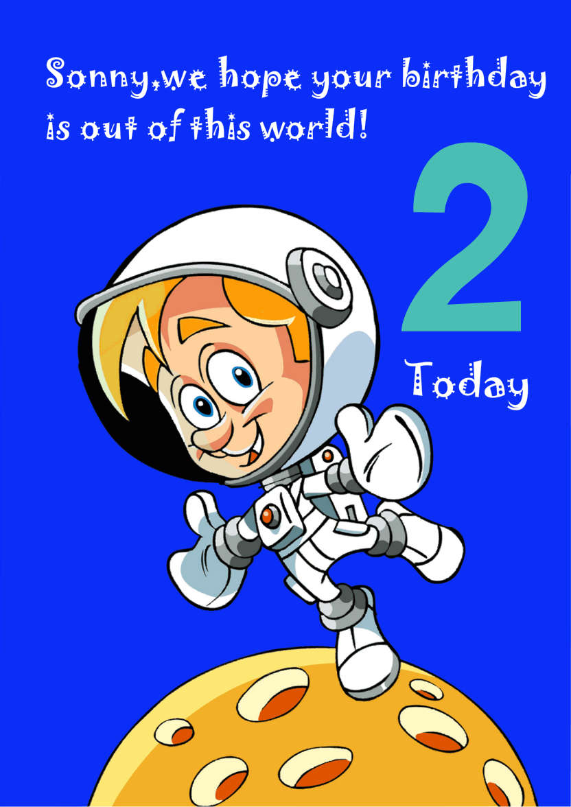 Astronaut Space Card - card made with Crafty Bob's Card Creator