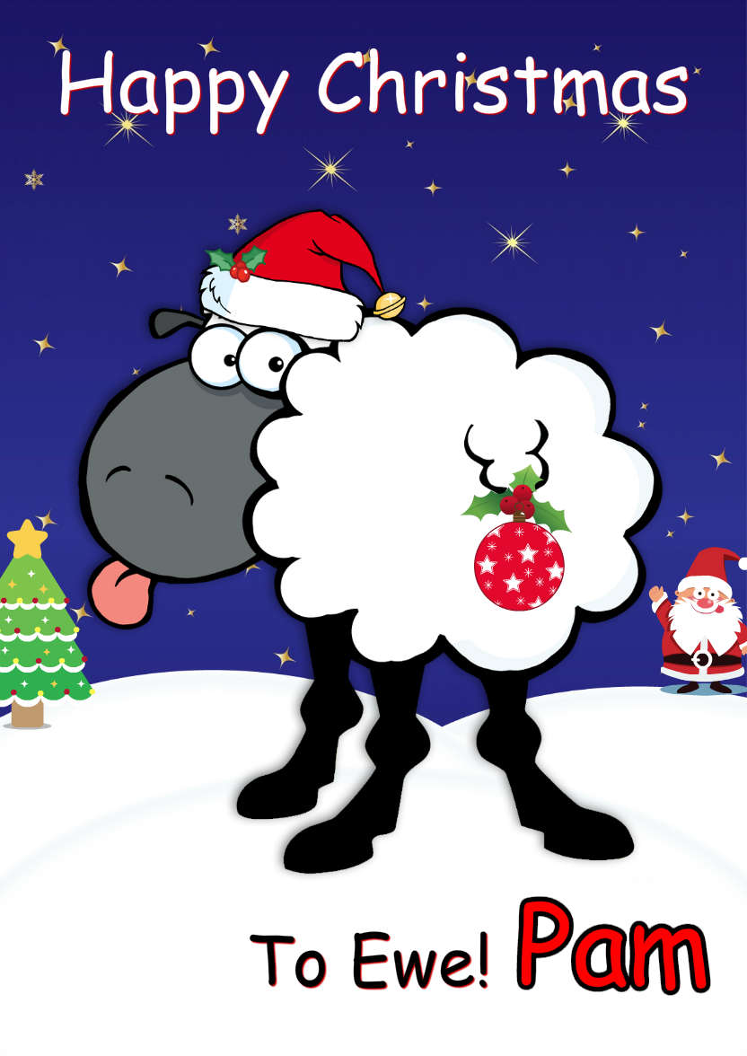 Christmas Sheep - card made with Crafty Bob's Card Creator