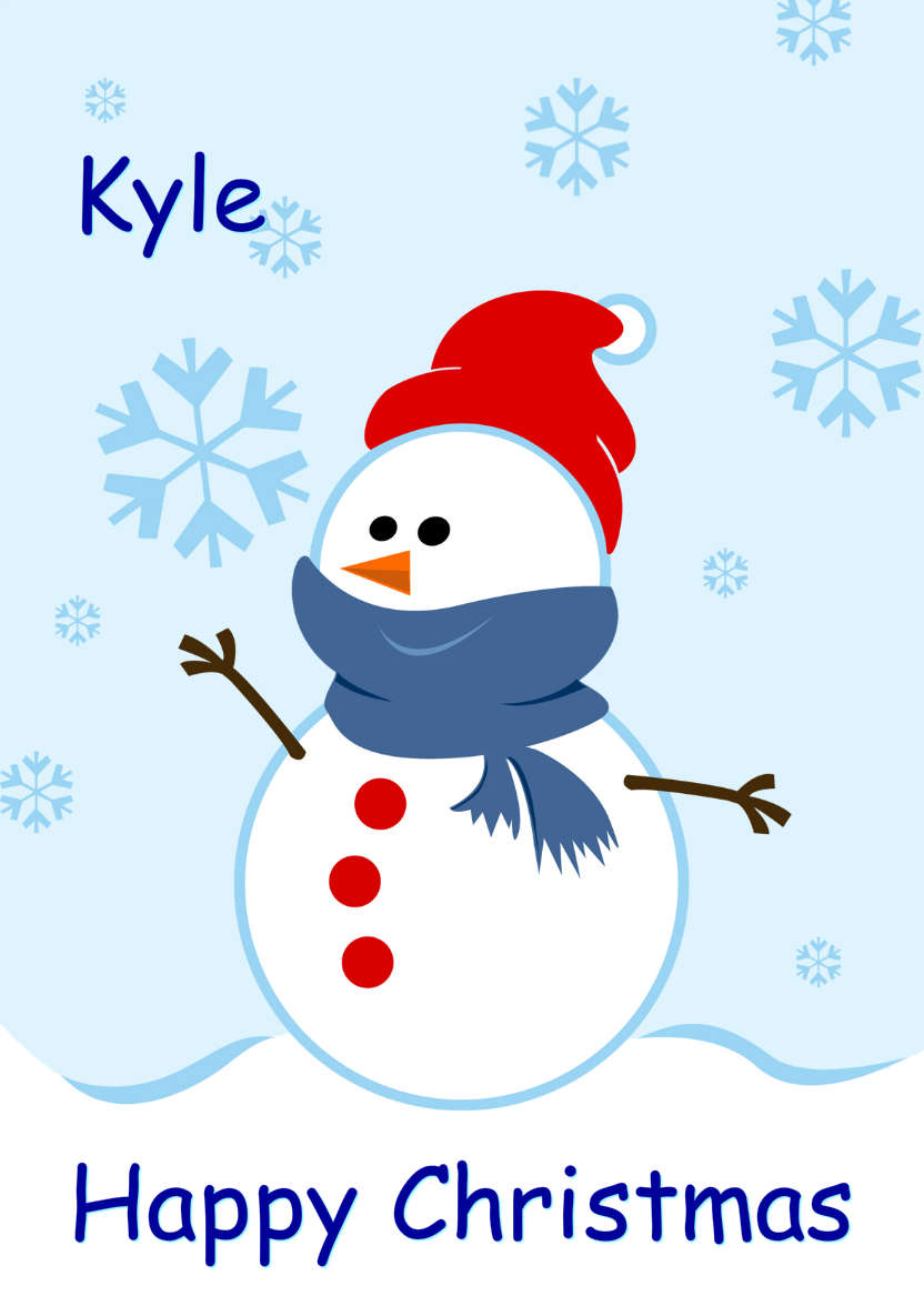 Cute Snowman with Snowflakes - card made with Crafty Bob's Card Creator