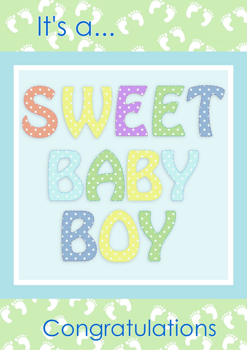 Sweet Baby Boy - card made with Crafty Bob's Card Creator