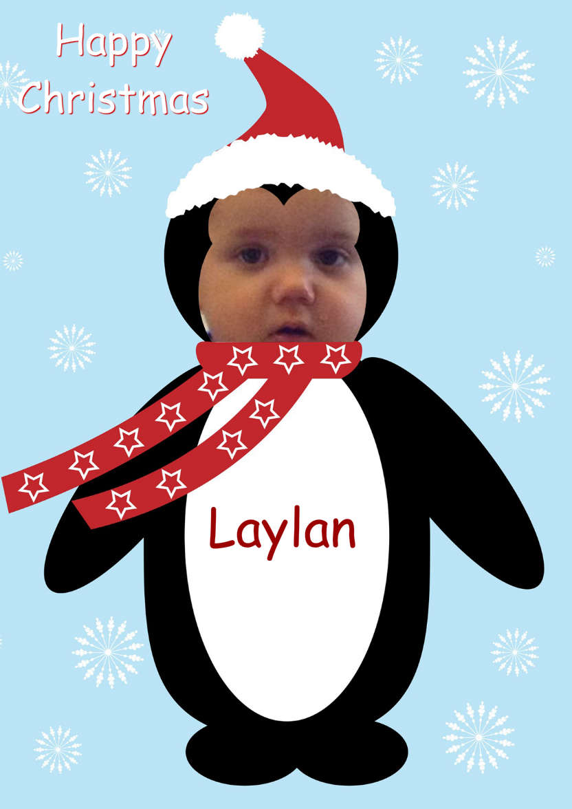 Christmas Penguin Photo Card - card made with Crafty Bob's Card Creator