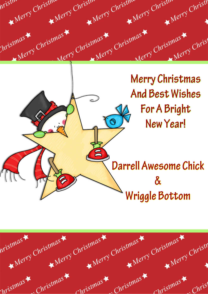 Hanging Snowman - card made with Crafty Bob's Card Creator