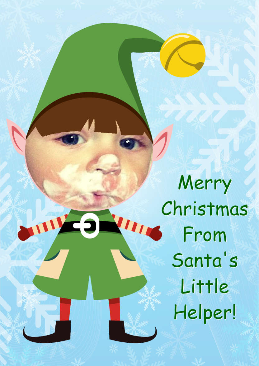 Elf Face Photo Card - card made with Crafty Bob's Card Creator