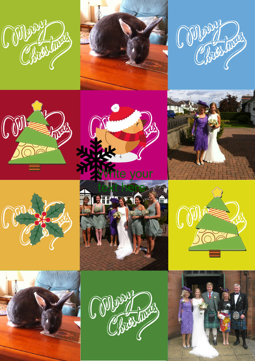 Coloured Blocks Christmas Card - card made with Crafty Bob's Card Creator