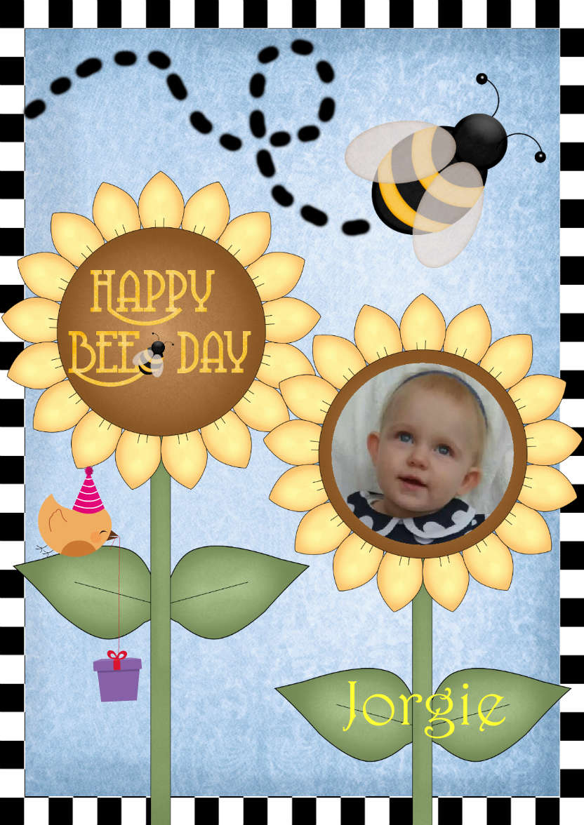 Happy Bee Day - card made with Crafty Bob's Card Creator