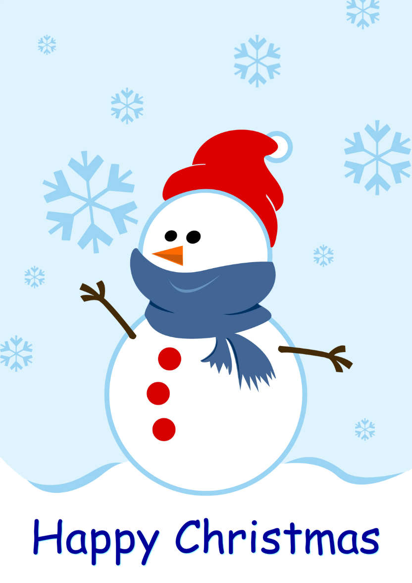 Cute Snowman with Snowflakes - card made with Crafty Bob's Card Creator