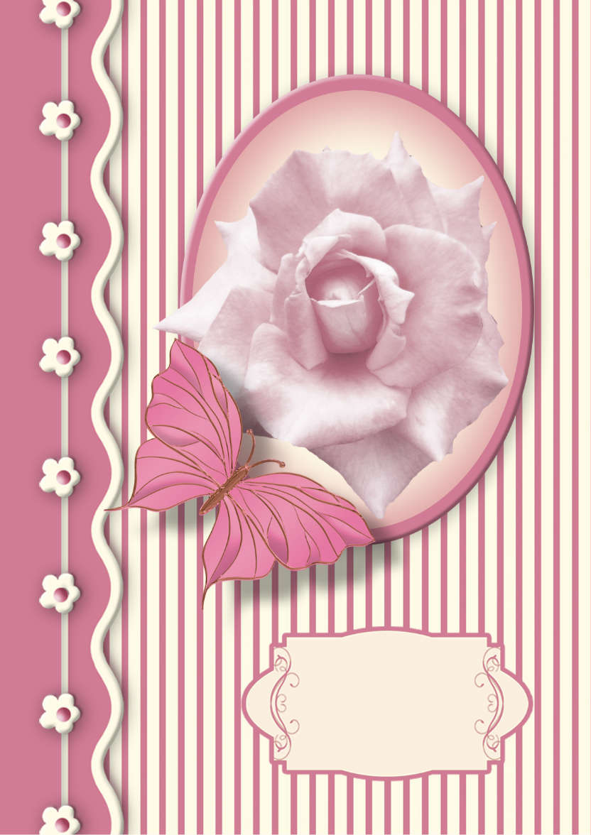 Perfect Pink Rose - card made with Crafty Bob's Card Creator