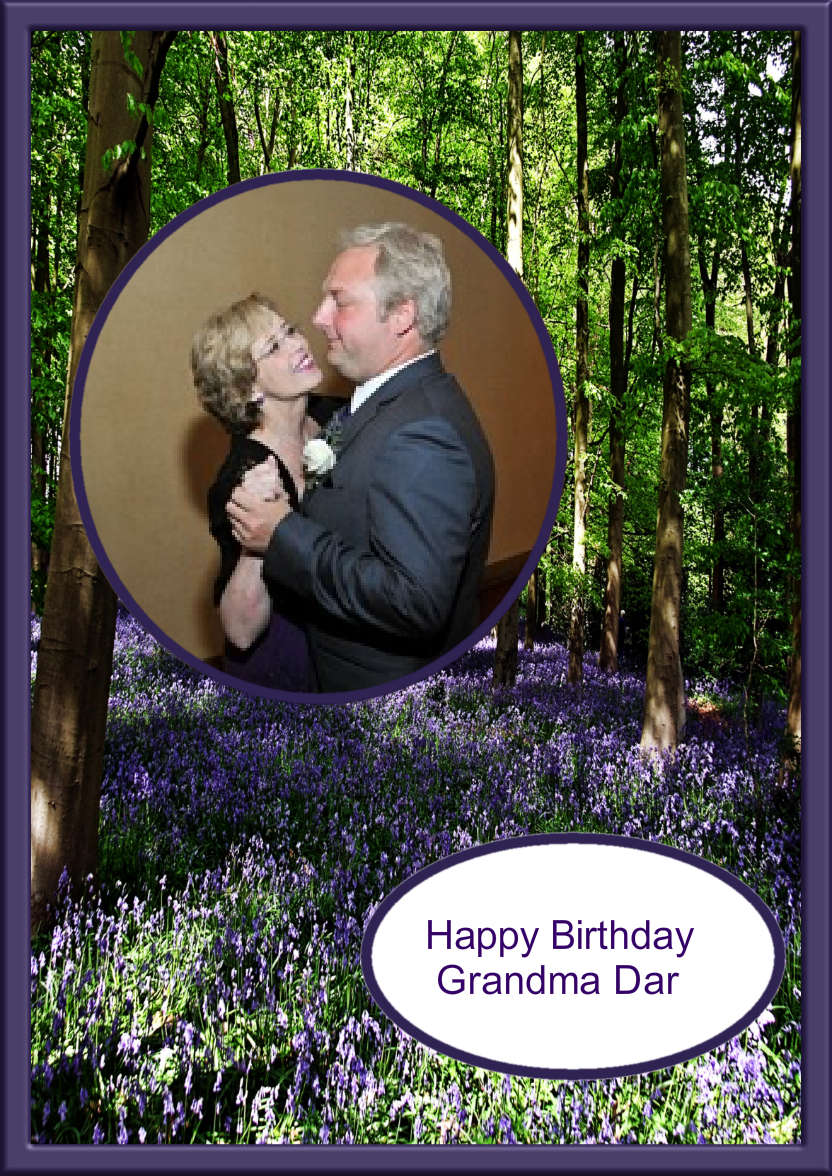 Blue Bluebelle Woods - card made with Crafty Bob's Card Creator