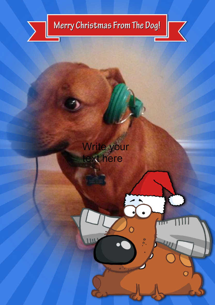 Merry Christmas from the Dog - card made with Crafty Bob's Card Creator