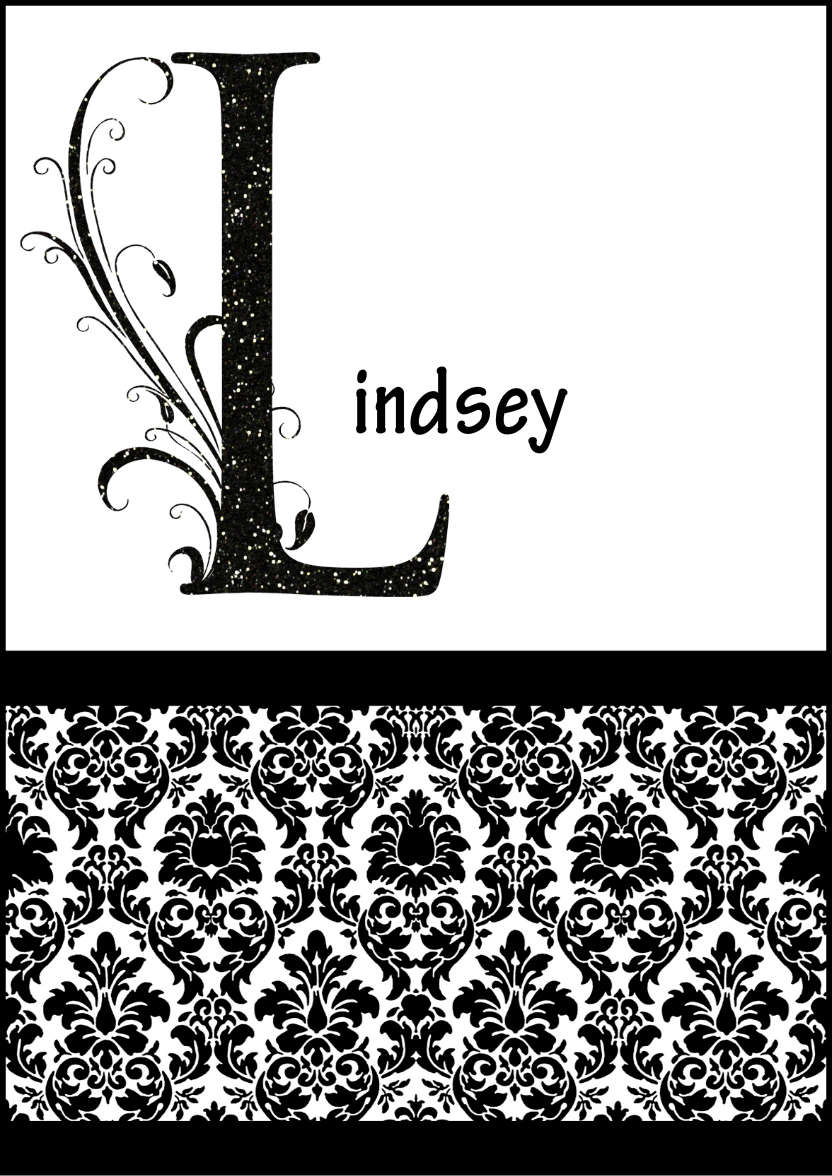 Damask Monogram Letter L Card - card made with Crafty Bob's Card Creator