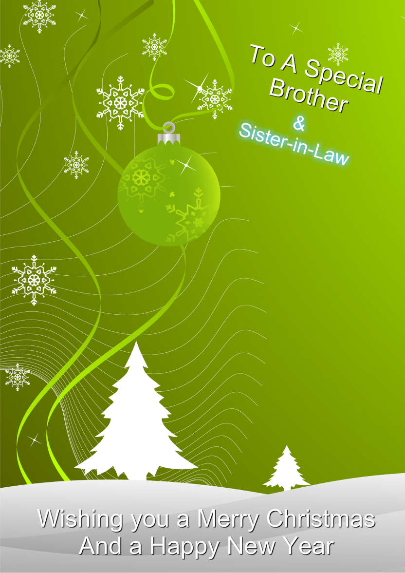 Green Christmas Snowscene Card Front - card made with Crafty Bob's Card Creator