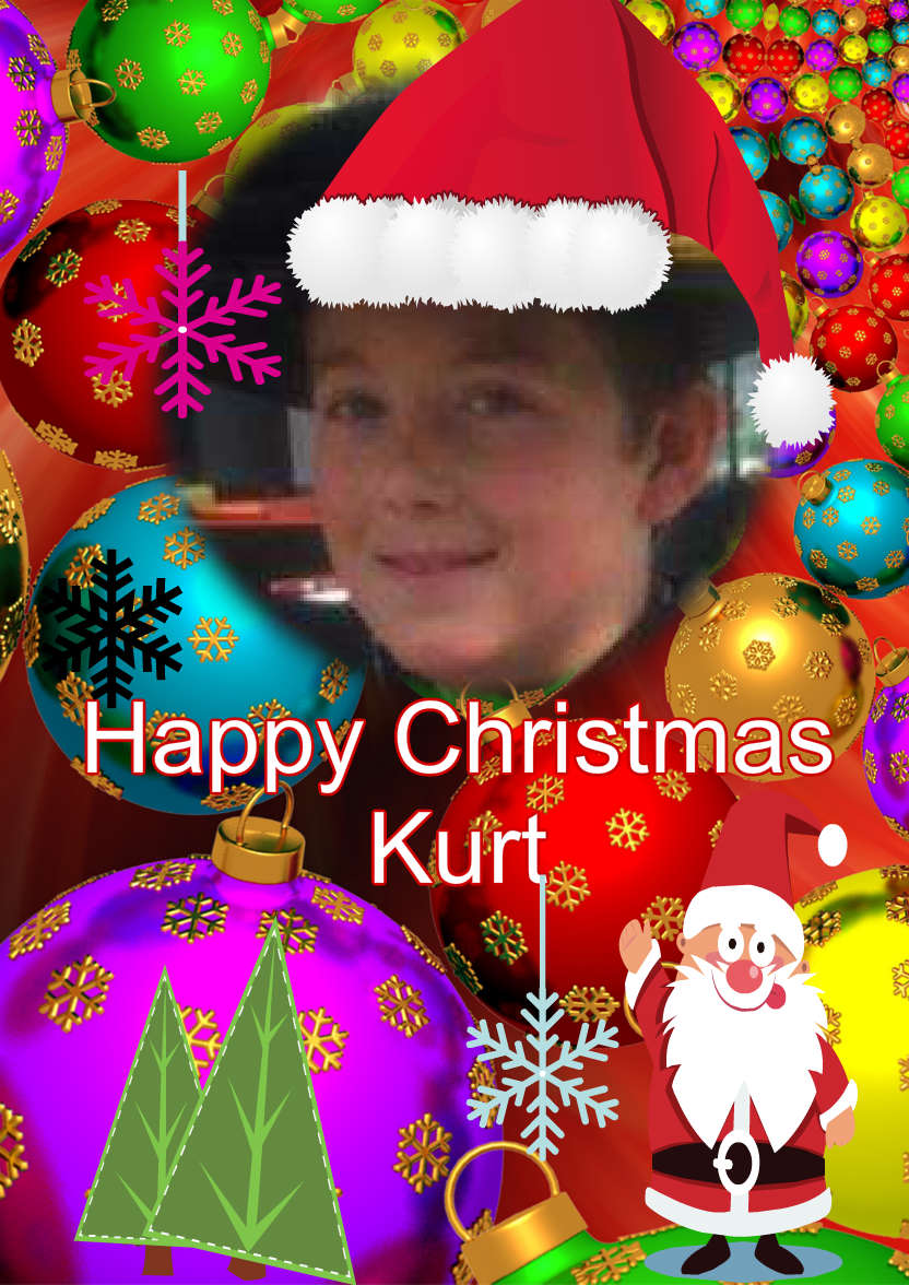 Christmas Baubles Photo Card - card made with Crafty Bob's Card Creator