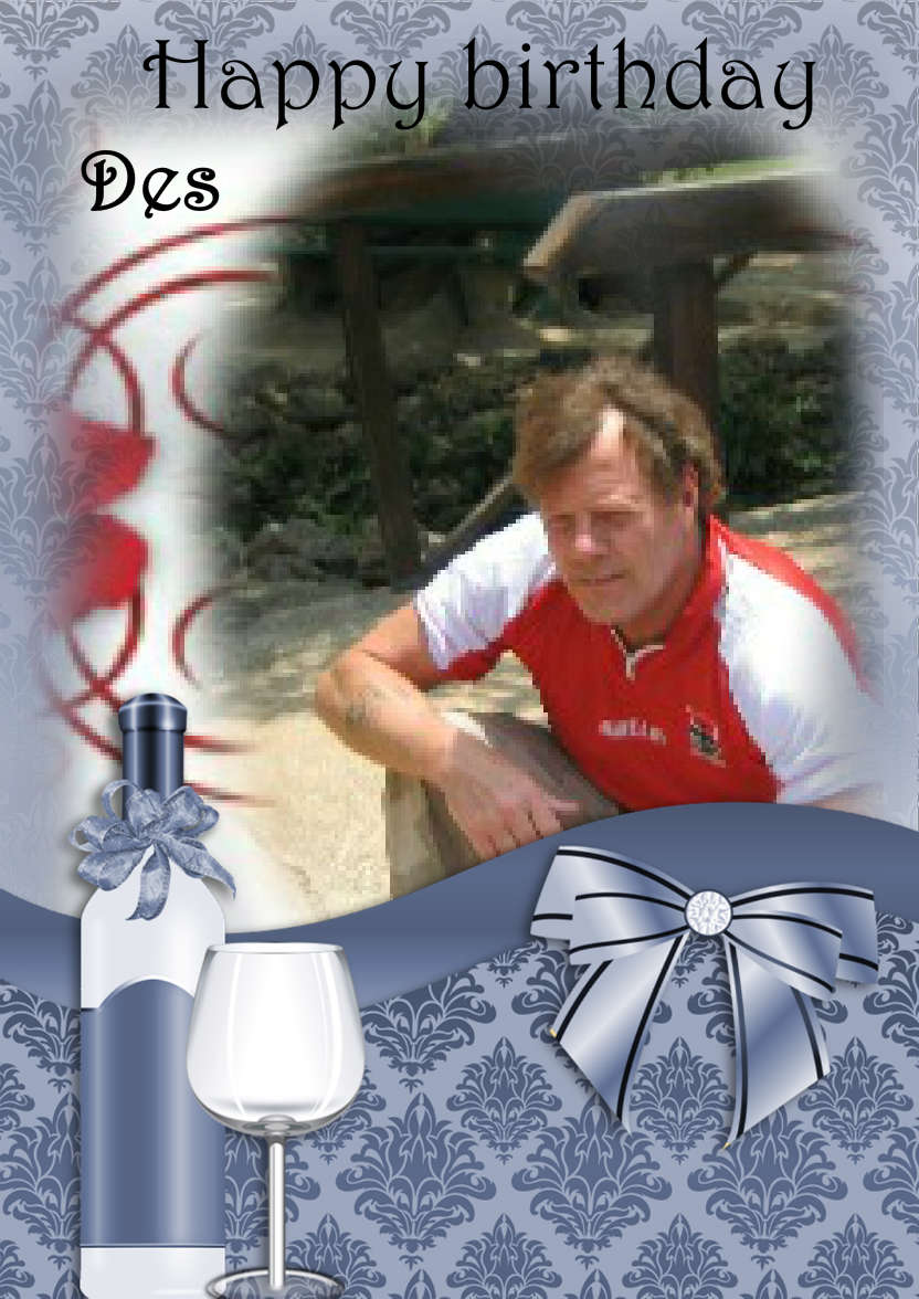 Blue Delights - card made with Crafty Bob's Card Creator
