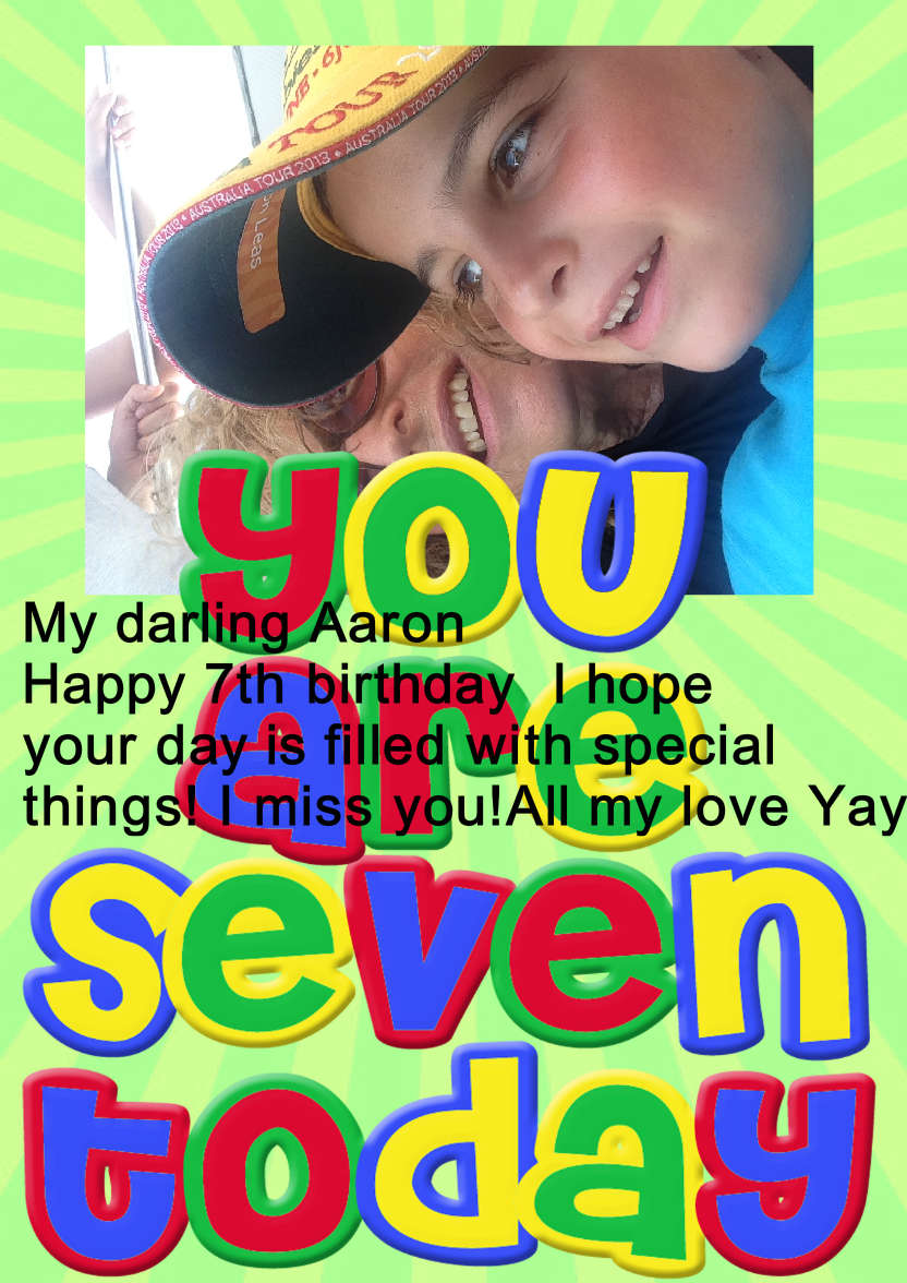 You Are Seven Boys Birthday Card - card made with Crafty Bob's Card Creator