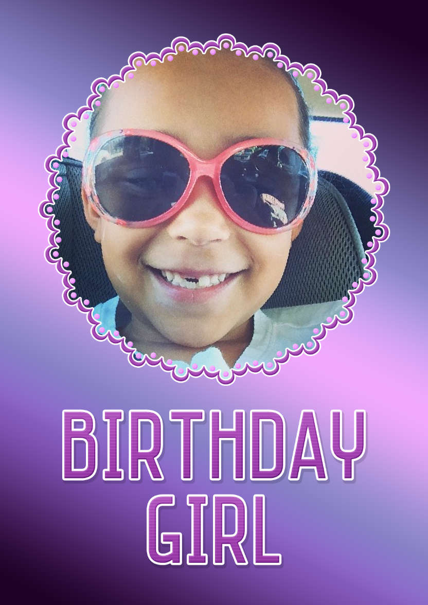 Birthday Girl Photo Card - card made with Crafty Bob's Card Creator
