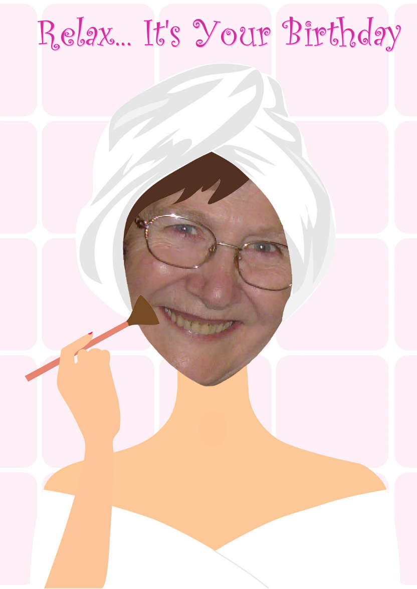 Time to Pamper Photo Card - card made with Crafty Bob's Card Creator