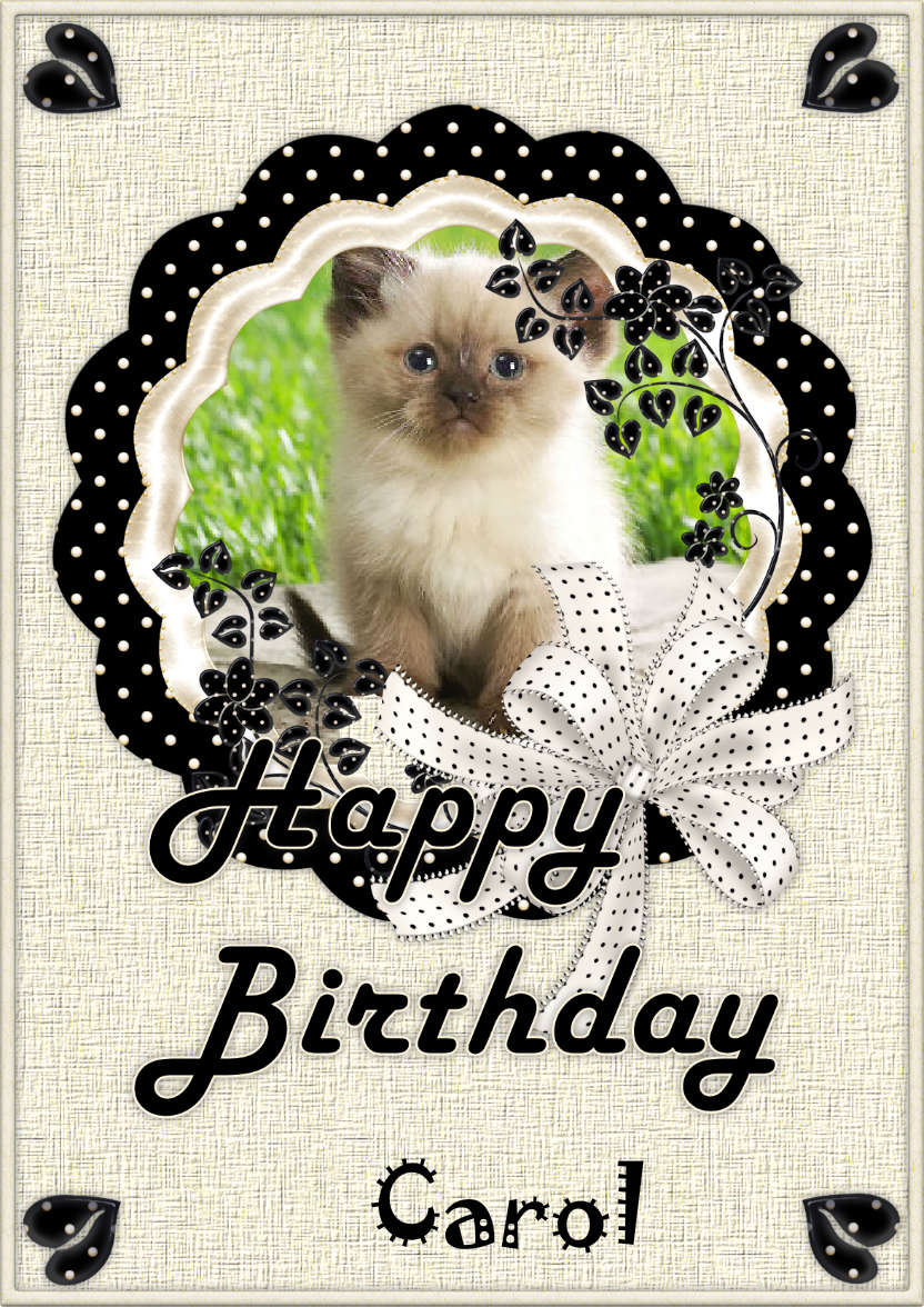 Creamy Black Birthday Dot's - card made with Crafty Bob's Card Creator