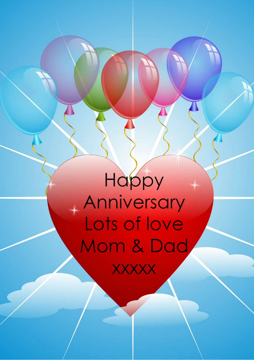 Anniversary Heart and Balloons - card made with Crafty Bob's Card Creator