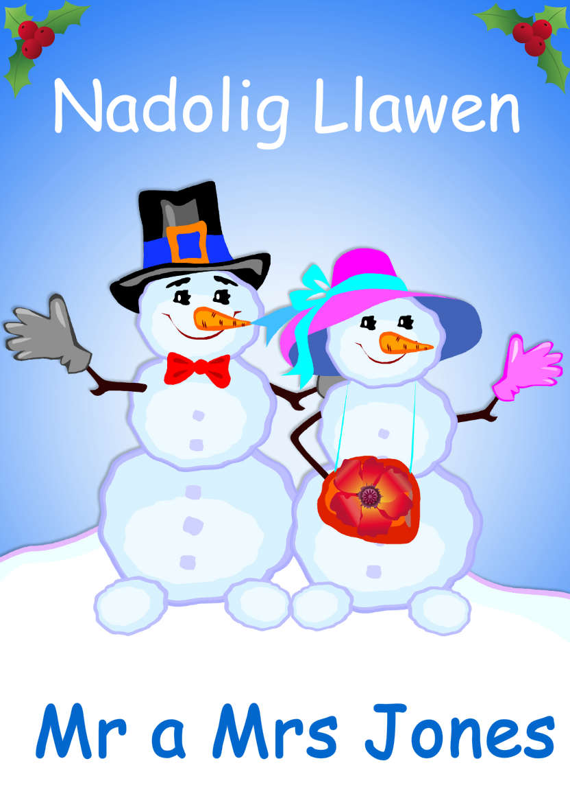 Happy Snow Couple - card made with Crafty Bob's Card Creator
