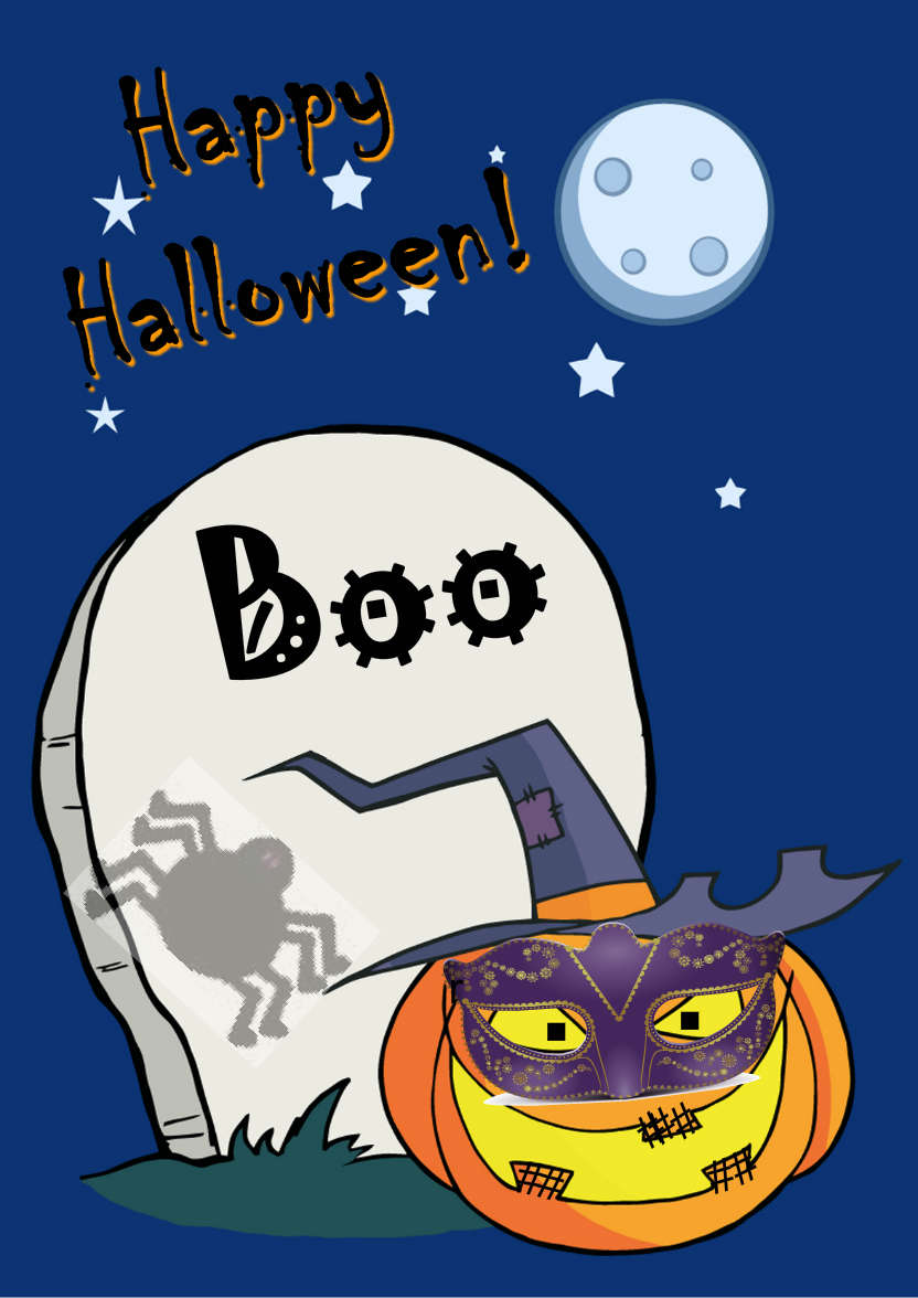 Pumpkin Graveyard Halloween Card - card made with Crafty Bob's Card Creator