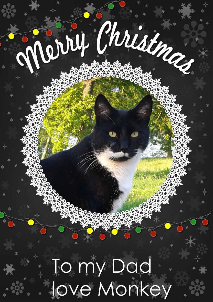 Black Snowflake Frame Christmas Card - card made with Crafty Bob's Card Creator