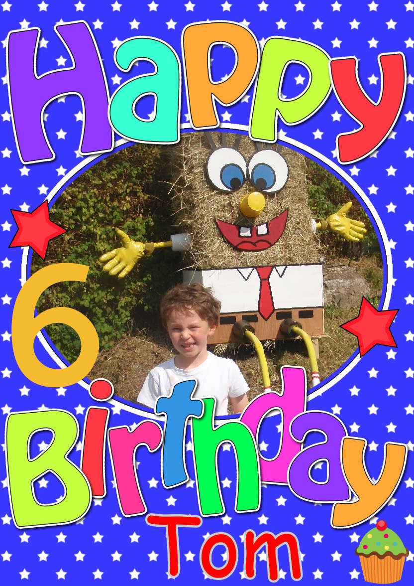 Birthday Stars Photo Upload Card - card made with Crafty Bob's Card Creator