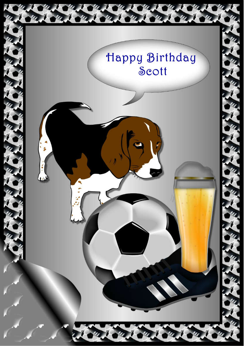 Soccer and Beer and Men's Best Friend - card made with Crafty Bob's Card Creator