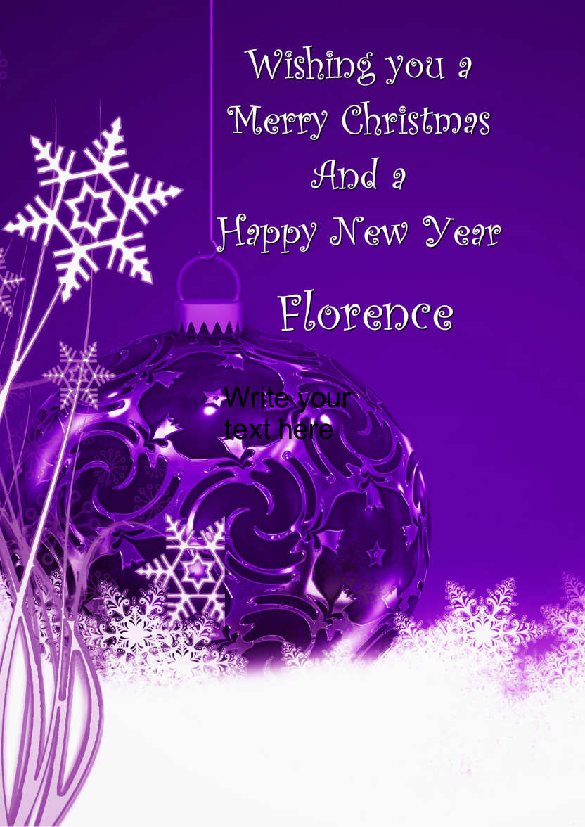Christmas Bauble and Snowflakes - card made with Crafty Bob's Card Creator