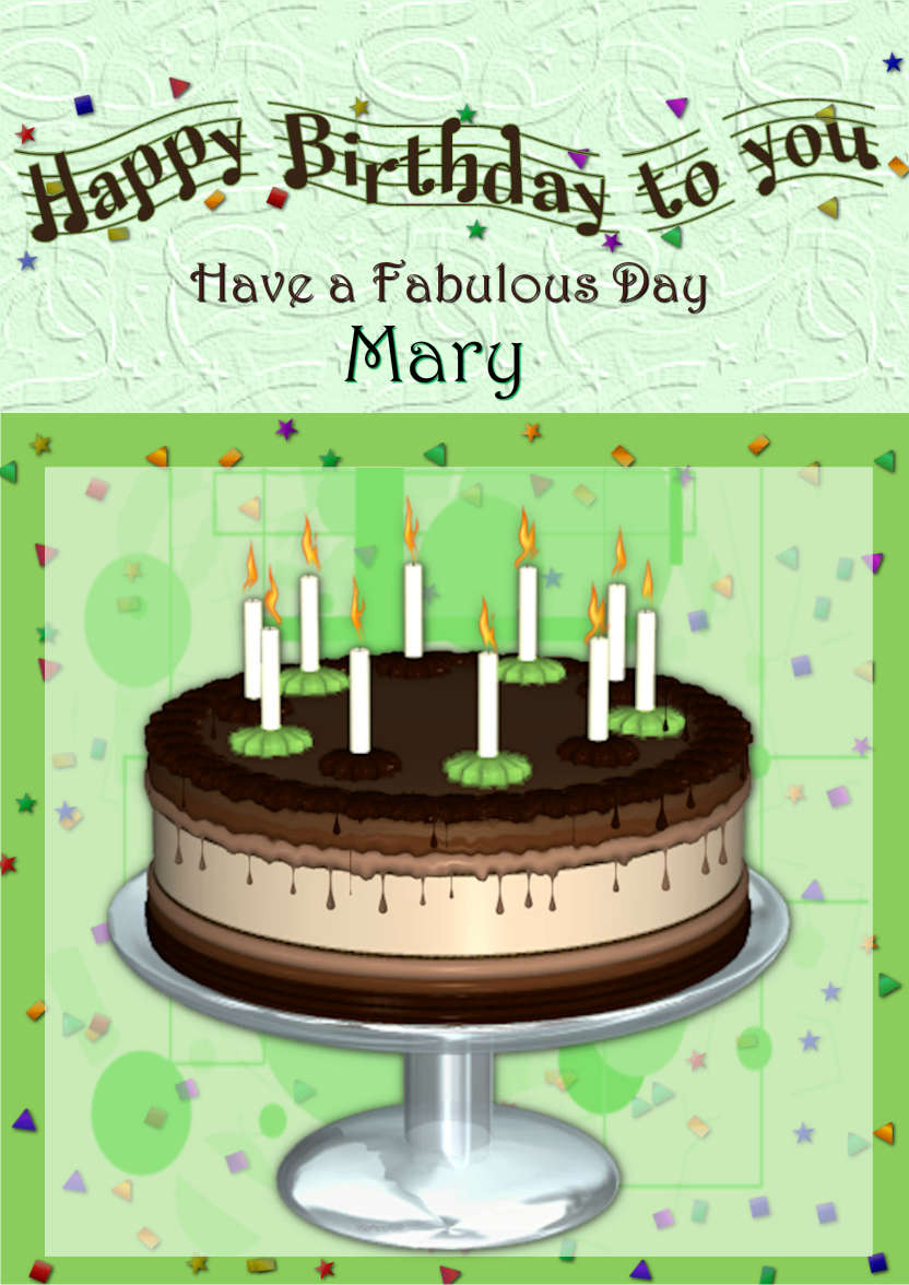 Choc Mint Birthday Cake - card made with Crafty Bob's Card Creator