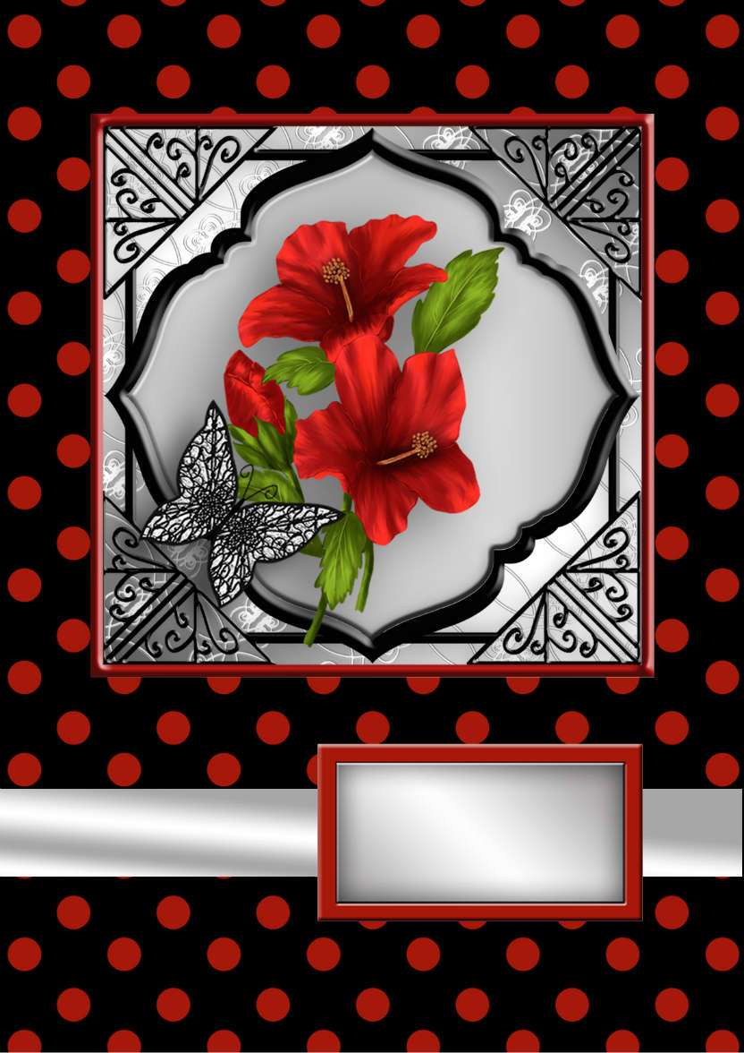 Red Flowers - card made with Crafty Bob's Card Creator