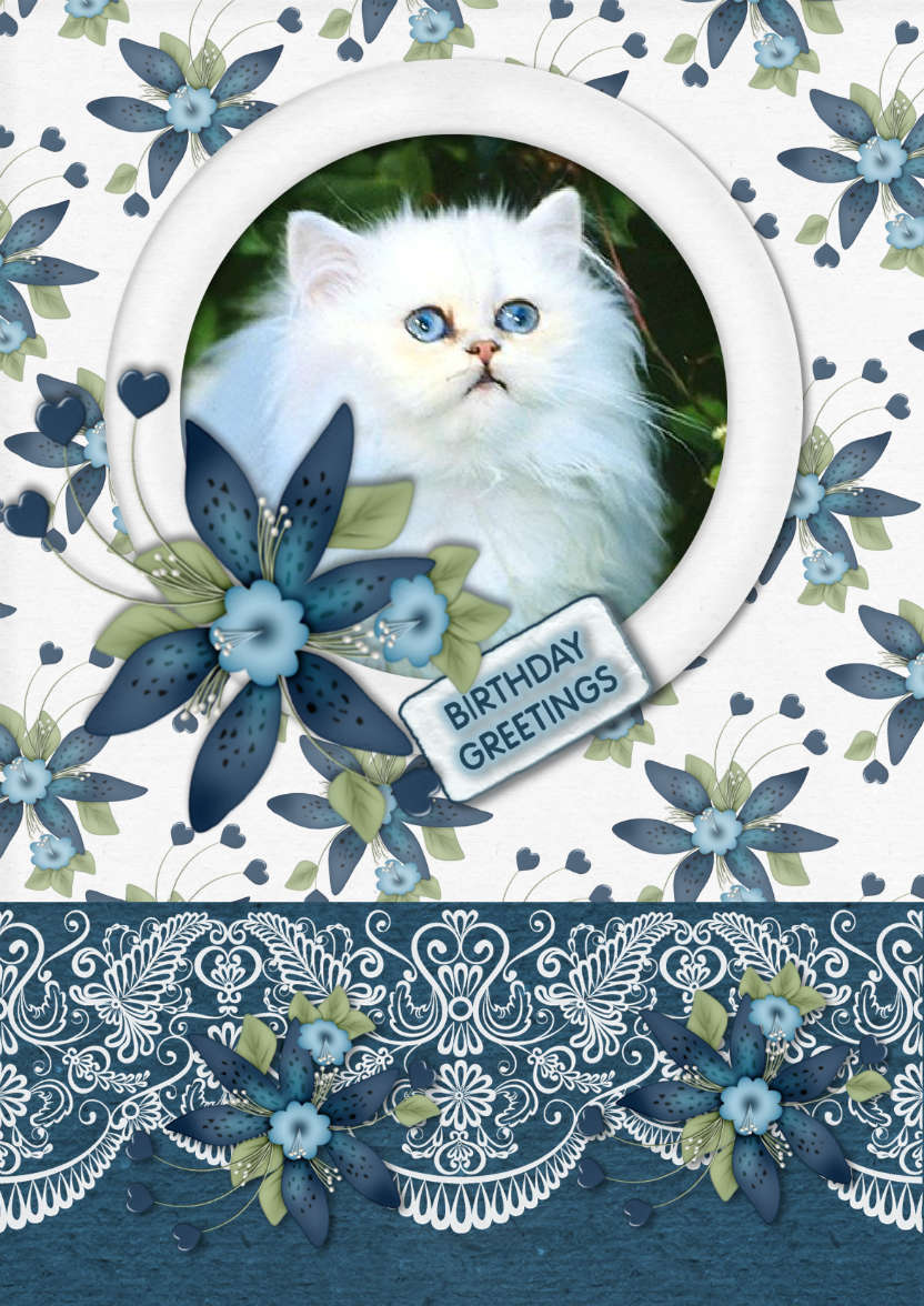 Blue Magic Floral - card made with Crafty Bob's Card Creator