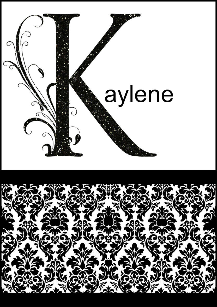 Damask Monogram Letter K Card - card made with Crafty Bob's Card Creator