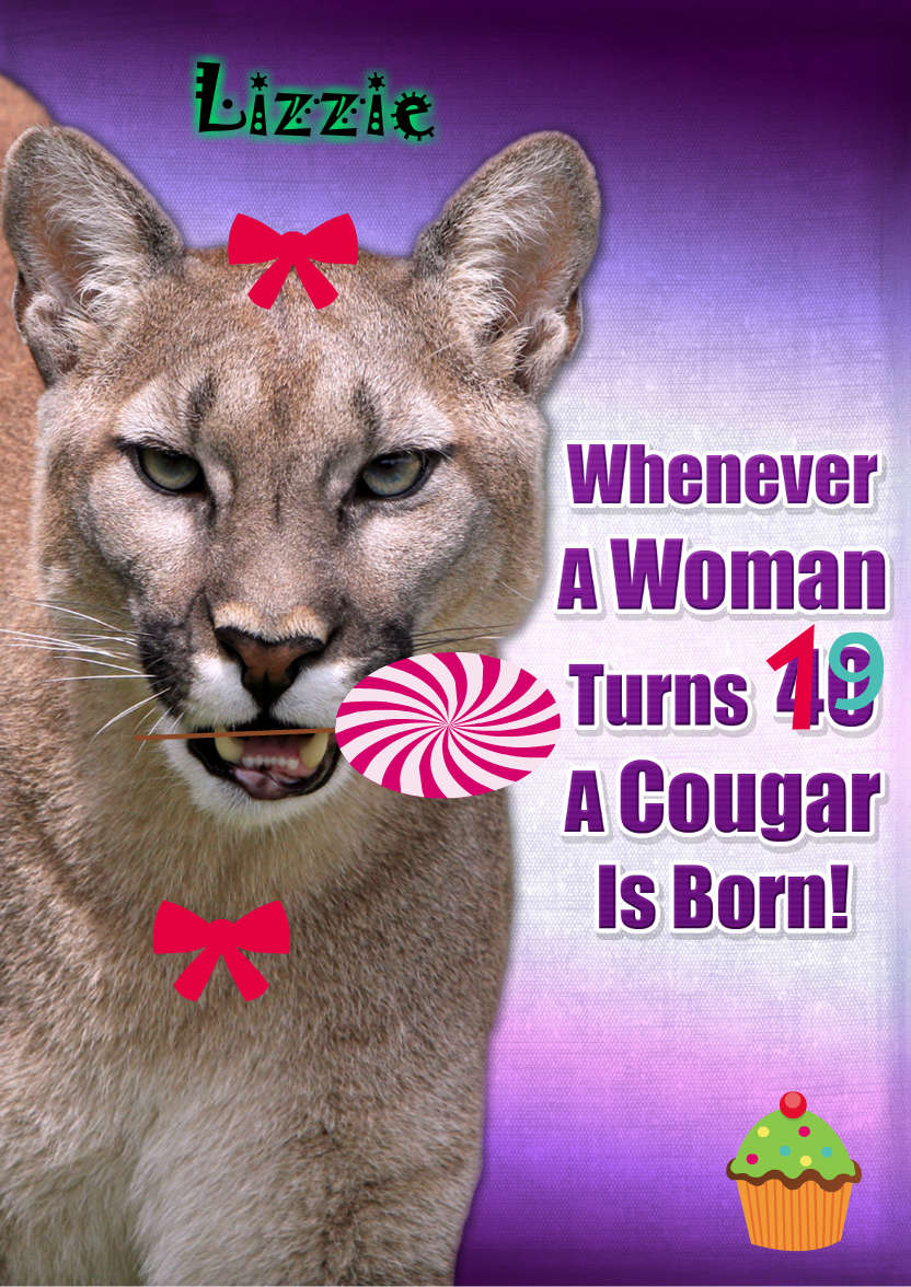 Cougar Age 40 Card - card made with Crafty Bob's Card Creator