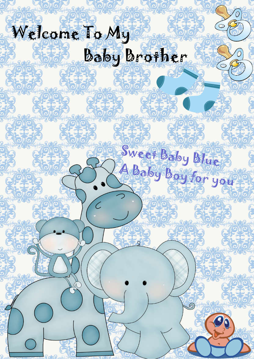 New Baby Boy - card made with Crafty Bob's Card Creator