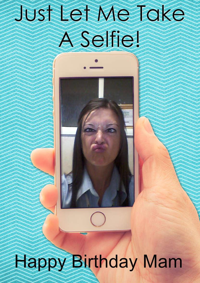 Selfie Mobile Phone Card - card made with Crafty Bob's Card Creator